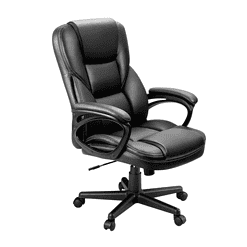 LACOO Big and Tall Black Leather High Back Executive Chair with Swivel Seat