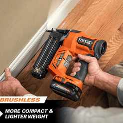 RIDGID R09891B 18V Brushless Cordless 18-Gauge 2-1/8 in. Brad Nailer (Tool Only) with CLEAN DRIVE Technology