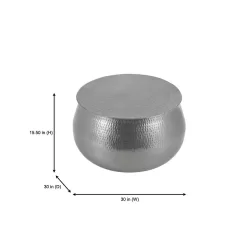 Calluna 31 in. Silver Medium Round Metal Coffee Table with Lift Top