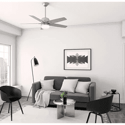 Cavera II 52 in. Matte Nickel Wifi-Enabled Smart Ceiling Fan Light Kit & Remote