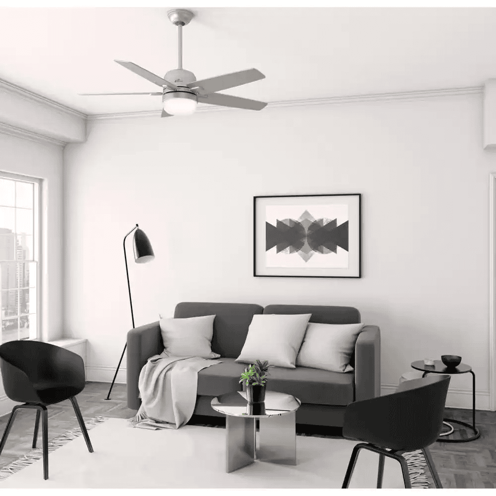 Cavera II 52 in. Matte Nickel Wifi-Enabled Smart Ceiling Fan Light Kit & Remote