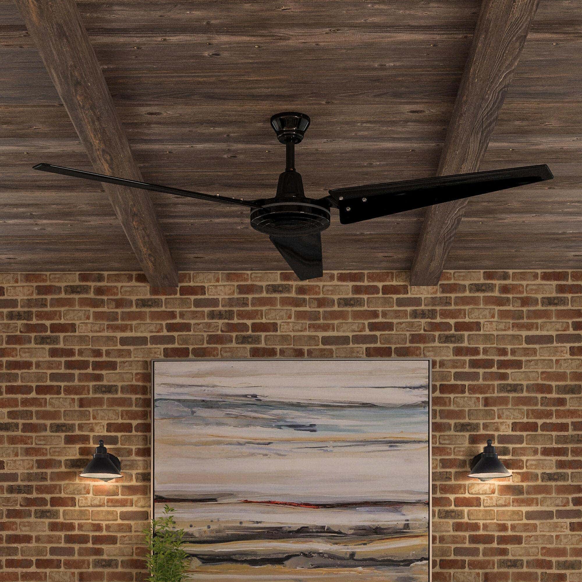 Hampton Bay 60-inch Indoor/Outdoor Black Ceiling Fan