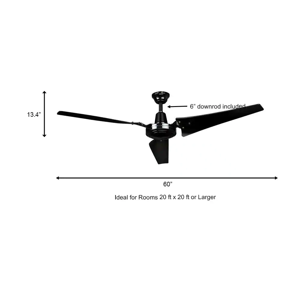 Hampton Bay 60-inch Indoor/Outdoor Black Ceiling Fan