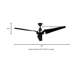 Hampton Bay 60-inch Indoor/Outdoor Black Ceiling Fan