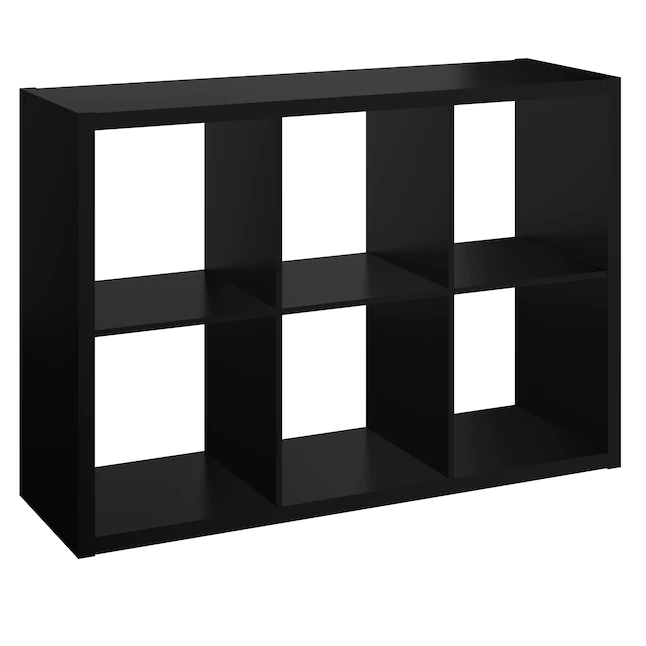 ClosetMaid 30-in H x 43.82-in W x 13.5-in D Black Wood Laminate 6 Cube Organizer
