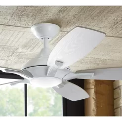 Home Decorators Collection 14427 Petersford 52 in. Integrated LED Indoor White Ceiling Fan with Light Kit and Remote Control