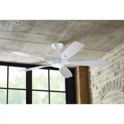 Home Decorators Collection 14427 Petersford 52 in. Integrated LED Indoor White Ceiling Fan with Light Kit and Remote Control