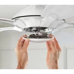 Home Decorators Collection 14427 Petersford 52 in. Integrated LED Indoor White Ceiling Fan with Light Kit and Remote Control