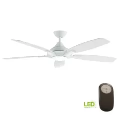 Home Decorators Collection 14427 Petersford 52 in. Integrated LED Indoor White Ceiling Fan with Light Kit and Remote Control