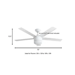 Home Decorators Collection SW1422WH Merwry 52 in. Integrated LED Indoor White Ceiling Fan with Light Kit and Remote Control