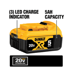 DEWALT Circular Saw DCS391P1 20-Volt MAX Cordless 6-1/2 in. with 20-Volt Battery 5.0Ah & Charger