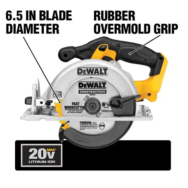 DEWALT DCS391B 20-Volt MAX Cordless 6-1/2 in. Circular Saw with (1) 20-Volt Battery 4.0Ah & Charger