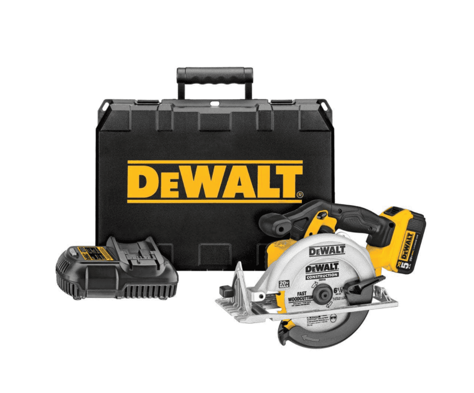 DEWALT Circular Saw DCS391P1 20-Volt MAX Cordless 6-1/2 in. with 20-Volt Battery 5.0Ah & Charger