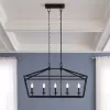 Home 5-76201 Decorators Collection Weyburn 5-Light 36 in. Bronze Caged Farmhouse Linear Island Hanging Chandelier for Kitchen