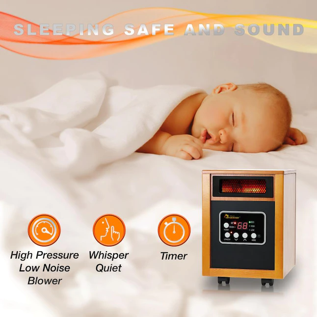 Dr Infrared Heater 1500-Watt Infrared Quartz Cabinet Indoor Electric Space Heater with Thermostat and Remote Included - Image 6