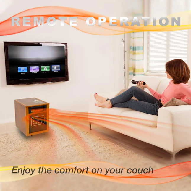 Dr Infrared Heater 1500-Watt Infrared Quartz Cabinet Indoor Electric Space Heater with Thermostat and Remote Included - Image 7