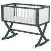 Dream On Me Luna Olive and White Cradle