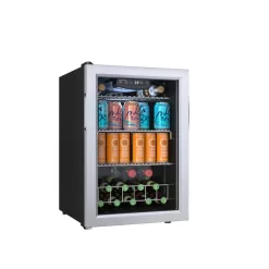 EdgeStar BWC91SS 17 Inch Wide 80 Can, Door Freestanding Beverage Refrigerator, Stainless Steel