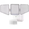 Enbrighten  240-Degree 3100-Lumen White Hardwired LED Outdoor Motion-Activated Flood Light with Timer