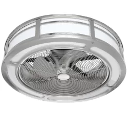 Home Decorators Collection AM382B-BN Brette II 23 in. LED Indoor/Outdoor Brushed Nickel Ceiling Fan with Light and Remote Control
