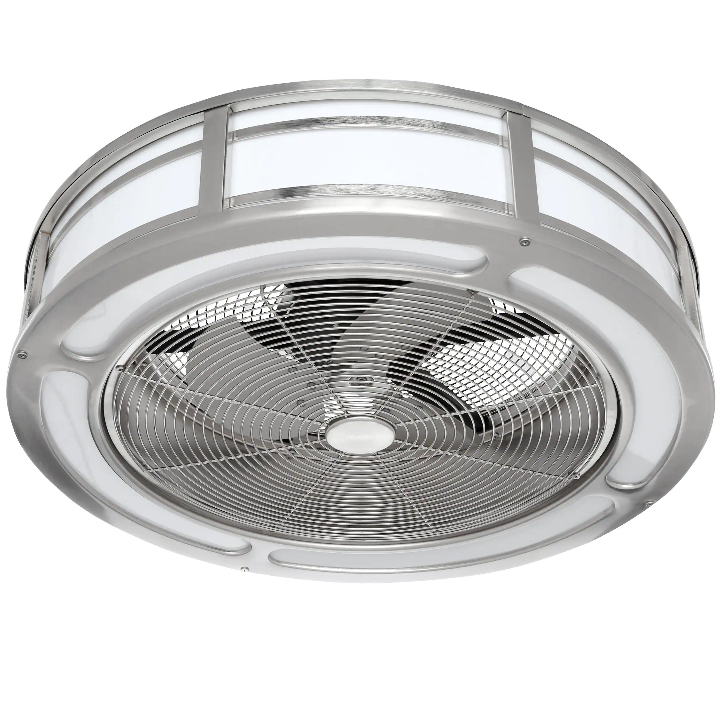 Home Decorators Collection AM382B-BN Brette II 23 in. LED Indoor/Outdoor Brushed Nickel Ceiling Fan with Light and Remote Control