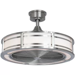 Home Decorators Collection AM382B-BN Brette II 23 in. LED Indoor/Outdoor Brushed Nickel Ceiling Fan with Light and Remote Control