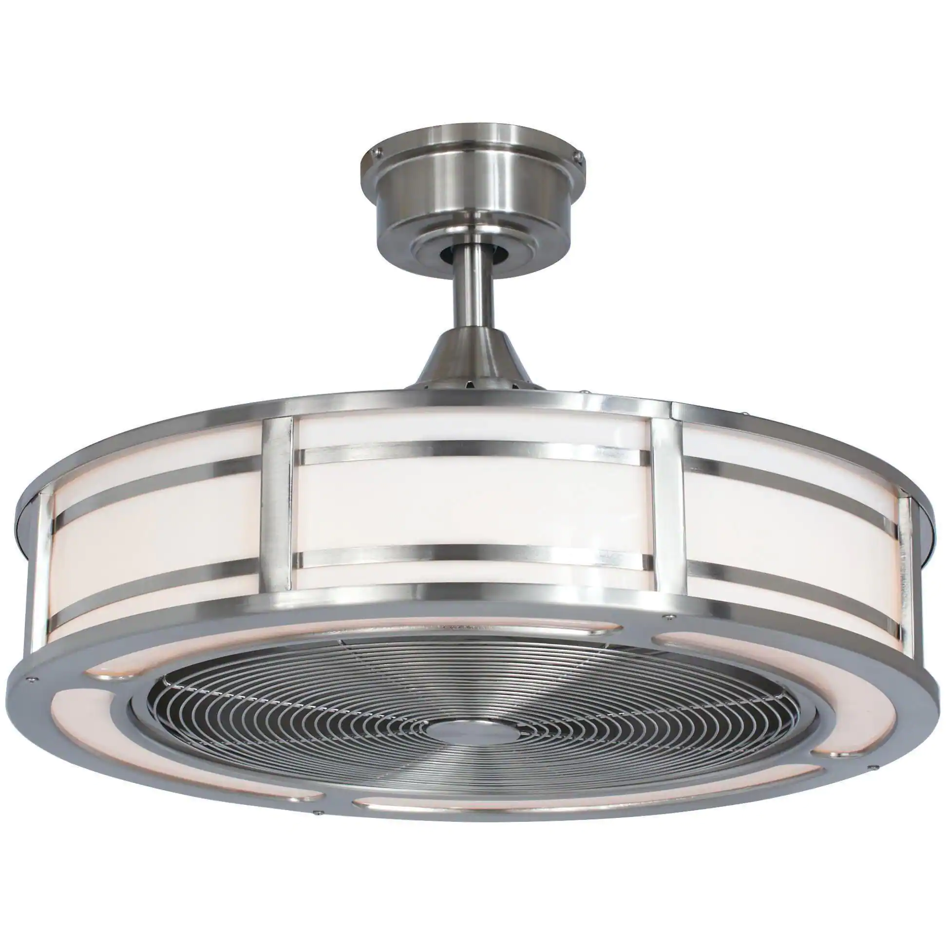 Home Decorators Collection AM382B-BN Brette II 23 in. LED Indoor/Outdoor Brushed Nickel Ceiling Fan with Light and Remote Control