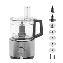 GE 12-Cup Stainless Steel Food Processor with 3 Variable Speeds