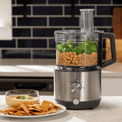 GE 12-Cup Stainless Steel Food Processor with 3 Variable Speeds