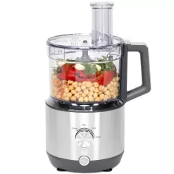 GE 12 Cups 550-Watt Stainless Steel 3-Blade Food Processor