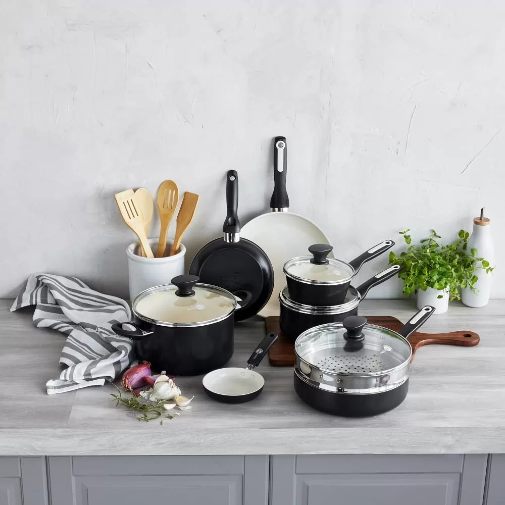 Greenpan Rio 16pc Ceramic Nonstick Cookware Set, Black - Image 3