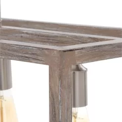 Hampton Bay Boswell 7965HBBNDI Quarter 34 in. 5-Light Brushed Nickel Farmhouse Linear Chandelier with Weathered Wood Accents