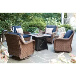 Hampton Bay Crossridge 50,000 BTU Antique Bronze Finish Gas Fire Pit