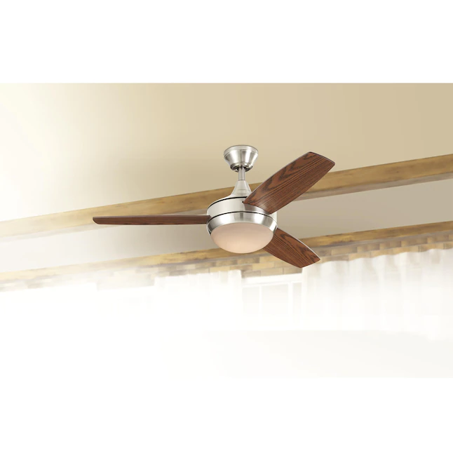 Harbor Breeze Beach Creek 44-in Brushed Nickel LED Indoor Downrod or Flush Mount Ceiling Fan with Light Remote (3-Blade) - Image 4