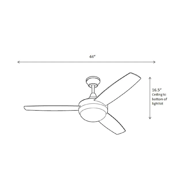 Harbor Breeze Beach Creek 44-in Brushed Nickel LED Indoor Downrod or Flush Mount Ceiling Fan with Light Remote (3-Blade) - Image 6