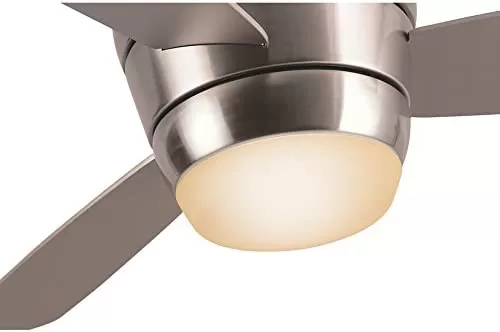Harbor Breeze Mazon 44-in Brushed Nickel LED Indoor Flush Mount Ceiling Fan with Light Remote (3-Blade) - Image 5