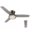 Harbor Breeze Sailstream 52-in Brushed Nickel Indoor Flush Mount Ceiling Fan with Light Remote (3-Blade)