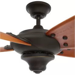 Home Decorators Collection 26655 Altura 56 in. Indoor Oil-Rubbed Bronze Ceiling Fan with Downrod, Remote and Reversible Motor; Light Kit Adaptable