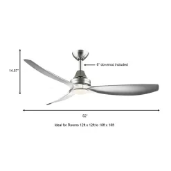 Home Decorators Collection 52-inch Integrated LED Indoor/Outdoor Brushed Nickel Ceiling Fan