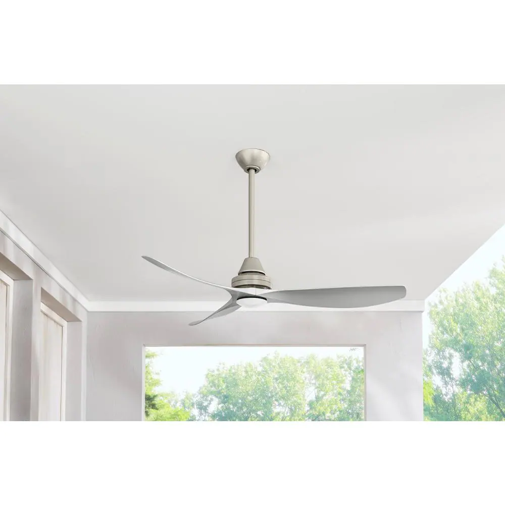 Home Decorators Collection 52-inch Integrated LED Indoor/Outdoor Brushed Nickel Ceiling Fan