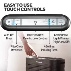 Honeywell HEPA Air Purifier, Large Room (310 sq. ft.) Black