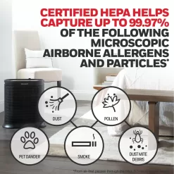 Honeywell HEPA Air Purifier, Large Room (310 sq. ft.) Black