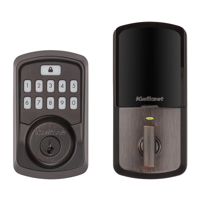 Kwikset Aura Venetian Bronze Bluetooth Enabled Single Cylinder Electronic Deadbolt Lighted Keypad - Image 2