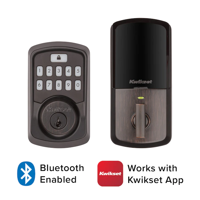 Kwikset Aura Venetian Bronze Bluetooth Enabled Single Cylinder Electronic Deadbolt Lighted Keypad - Image 3