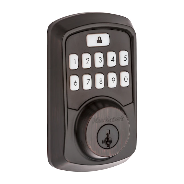 Kwikset Aura Venetian Bronze Bluetooth Enabled Single Cylinder Electronic Deadbolt Lighted Keypad - Image 4