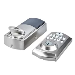 Alternative view of Kwikset  SmartCode 913 Satin Nickel Single Cylinder Electronic Deadbolt Lighted Keypad