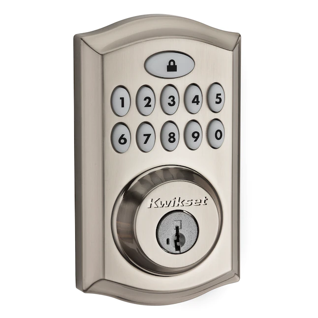 Kwikset SmartCode 913 Satin Nickel Single Cylinder Electronic Deadbolt Lighted Keypad - Image 4