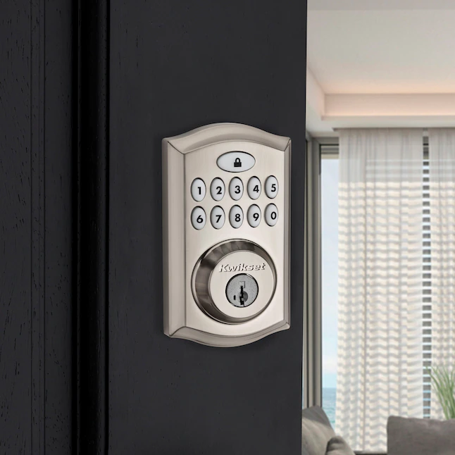 Kwikset SmartCode 913 Satin Nickel Single Cylinder Electronic Deadbolt Lighted Keypad - Image 7