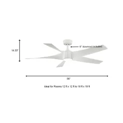 Home Decorators Collection 34612 Sky Parlor 56 in. LED Indoor White Ceiling Fan with Light