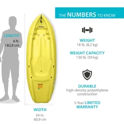 Lifetime Wave 6' Youth Kayak (Yellow)